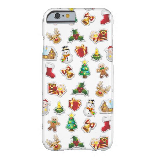 Christmas Stickers Festive Pattern Barely There iPhone 6 Case