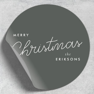 Christmas Stickers   Forest Green Holiday Labels