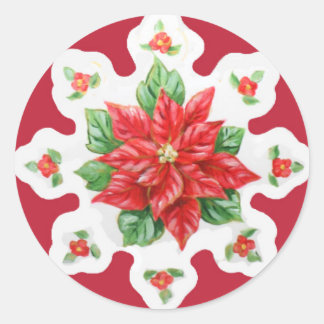 Christmas Stickers Poinsettia