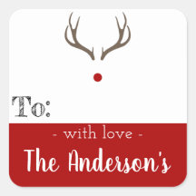 Christmas Stickers - Rudolph Reindeer Present Tags