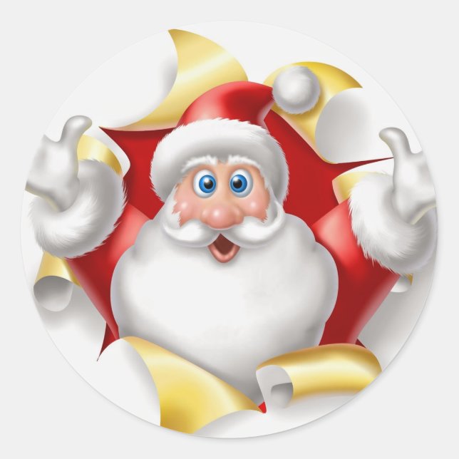 Christmas Stickers/Santa Classic Round Sticker (Front)