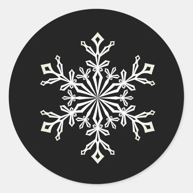 Christmas Stickers-Snowflake Classic Round Sticker | Zazzle