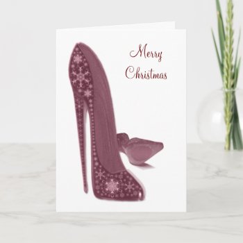 Christmas Stiletto High Heel Shoes Art Holiday Card by shoe_art at Zazzle