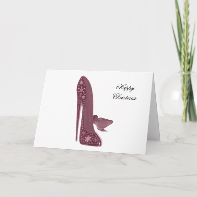 Christmas Stiletto Shoes Art Holiday Card (Front)