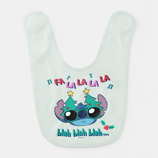 Christmas Stitch | Fa La La La La Baby Bib (Front)