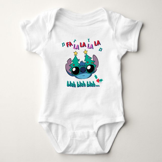 Christmas Stitch | Fa La La La La Baby Bodysuit (Front)