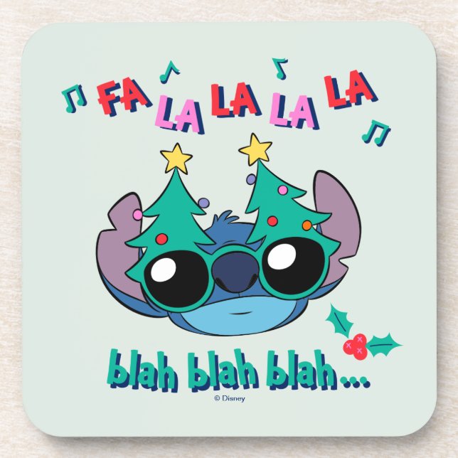 Christmas Stitch | Fa La La La La Beverage Coaster (Front)