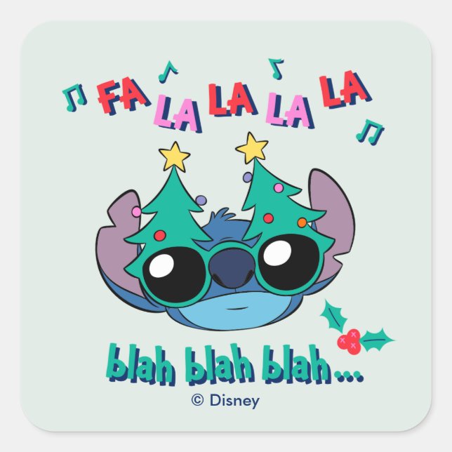 Christmas Stitch | Fa La La La La Square Sticker (Front)