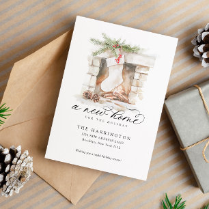 Christmas Stocking A New Home Calligraphy Moving Announcement