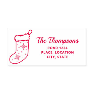 Christmas Stocking And Custom Name With Address Self-inking Stamp