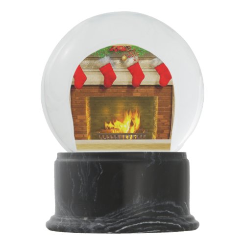 Christmas Stocking and Fireplace Snow Globe