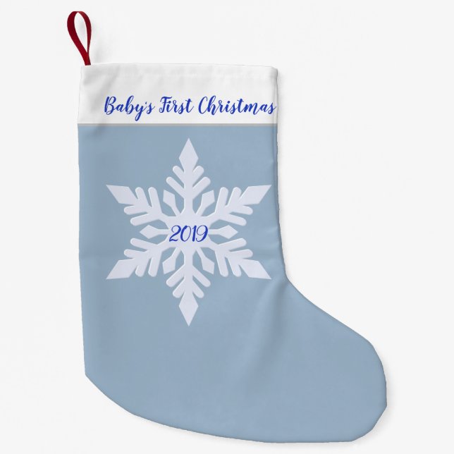 Christmas Stocking-Baby's First Christmas Small Christmas Stocking (Front)