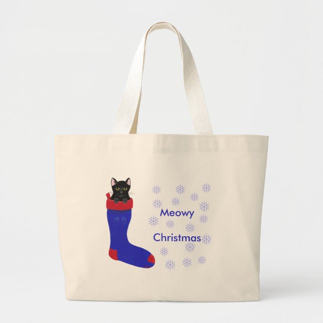 Christmas Stocking Cat, Meowy Christmas bags (Front)