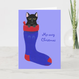 Christmas Stocking Cat, Meowy Christmas Cards