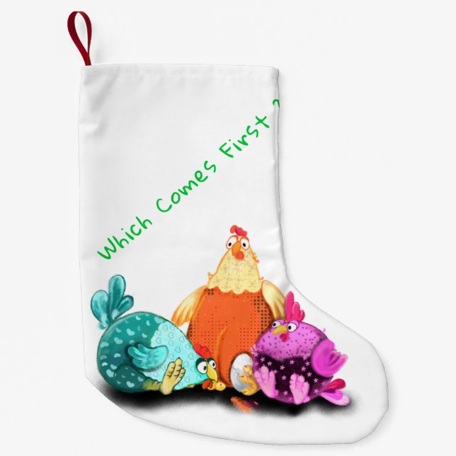 Christmas Stocking Chickens Waiting Egg To Hatch (Front)