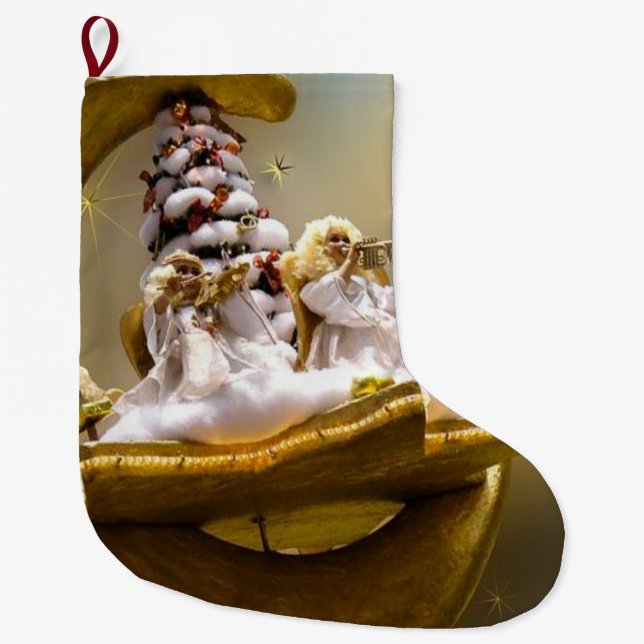 Christmas Stocking, Christmas Angel Large Christmas Stocking (Front)
