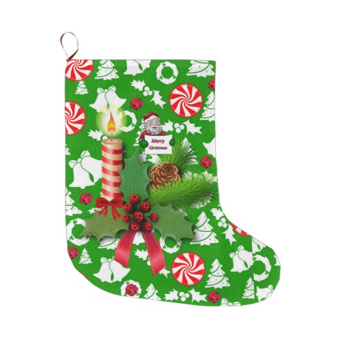 Christmas Stocking Christmas Candle Large Christmas Stocking