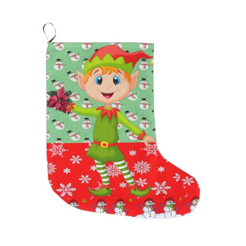 Christmas Stocking Christmas Elf Large Christmas Stocking