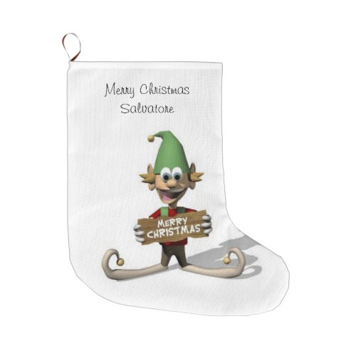 Christmas Stocking Christmas Elf Large Christmas Stocking