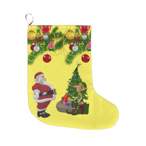 Christmas Stocking Christmas Elf Large Christmas Stocking