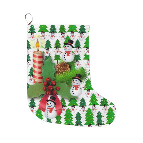 Christmas Stocking Christmas Snowman Large Christmas Stocking