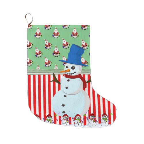 Christmas Stocking Christmas Snowman Large Christmas Stocking