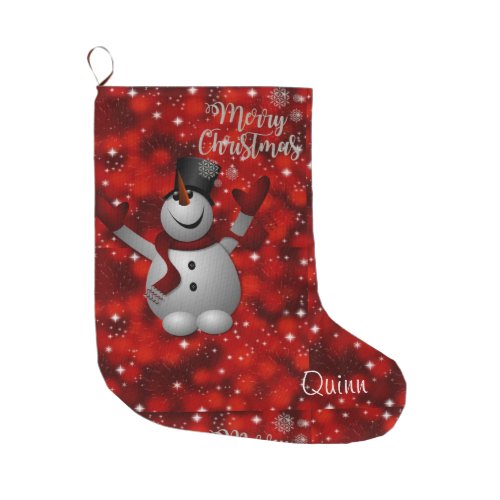 Christmas Stocking Christmas Snowman Large Christmas Stocking