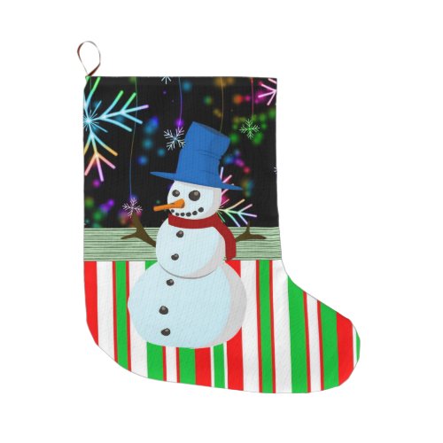 Christmas Stocking Christmas Snowman Large Christmas Stocking