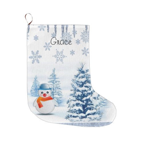 Christmas Stocking Christmas Snowman Large Christmas Stocking