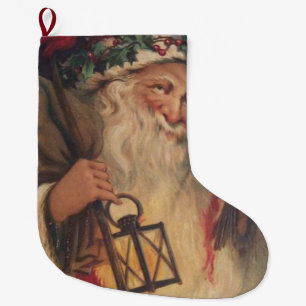 Christmas Stocking, Christmas Vintage Large Christmas Stocking