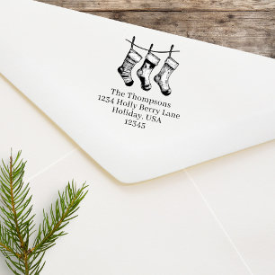 Christmas Stocking Custom Return Address Self-inking Stamp