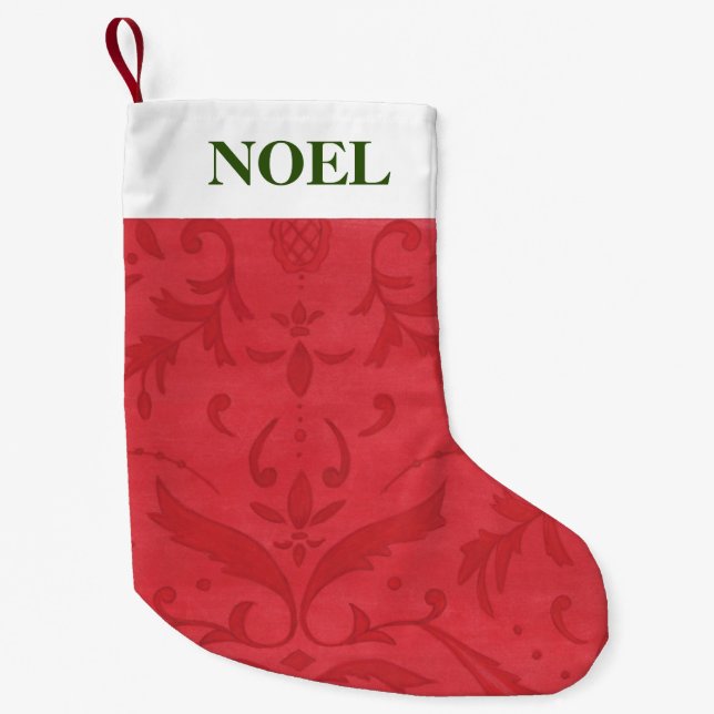 Christmas Stocking Elegant Red Damask (Front)