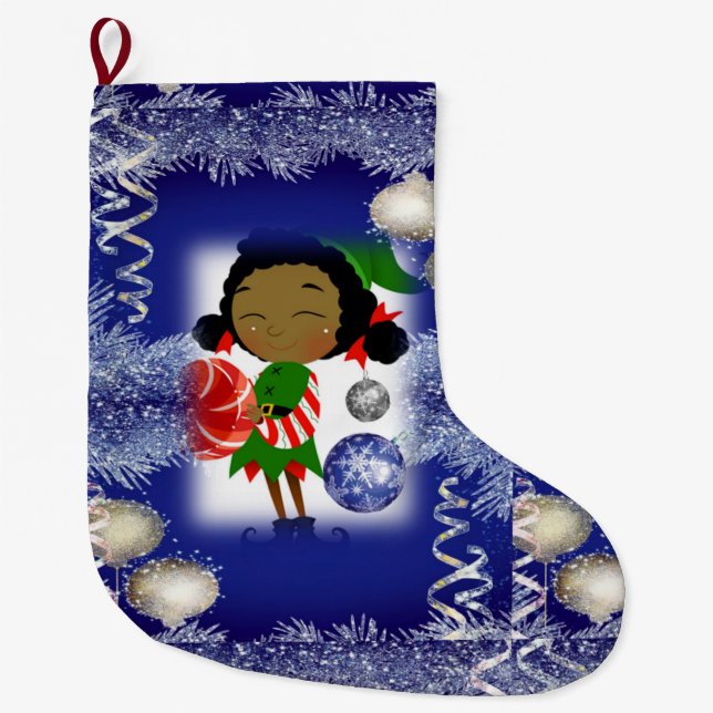 Christmas Stocking, Elf Large Christmas Stocking (Front)