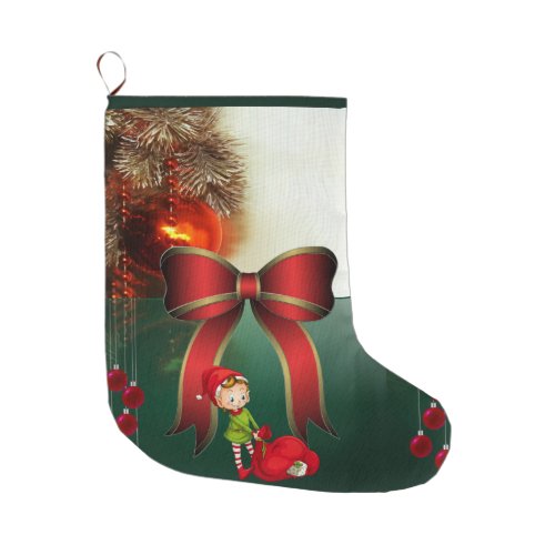 Christmas Stocking Elf Large Christmas Stocking