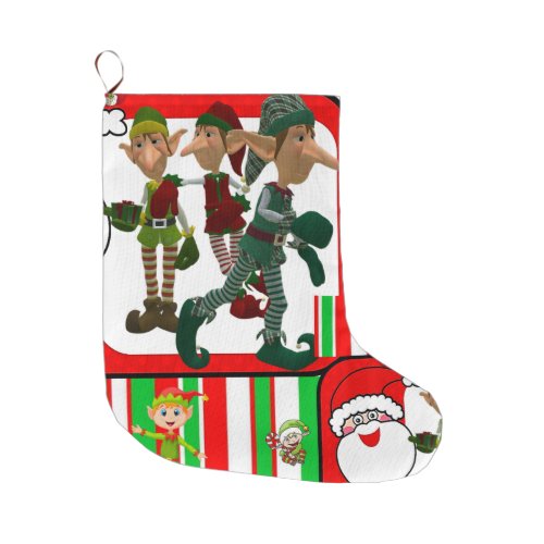 Christmas Stocking Elf Large Christmas Stocking