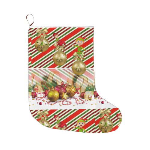 Christmas Stocking Elf Large Christmas Stocking