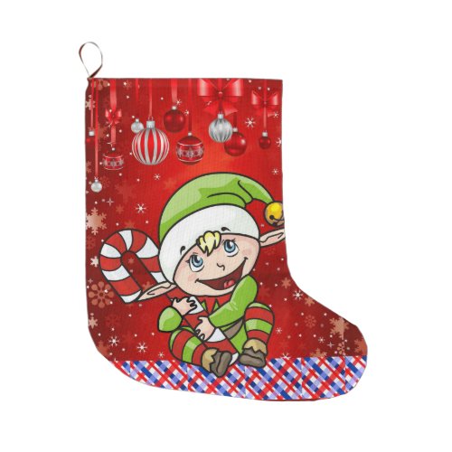 Christmas Stocking Elf Large Christmas Stocking