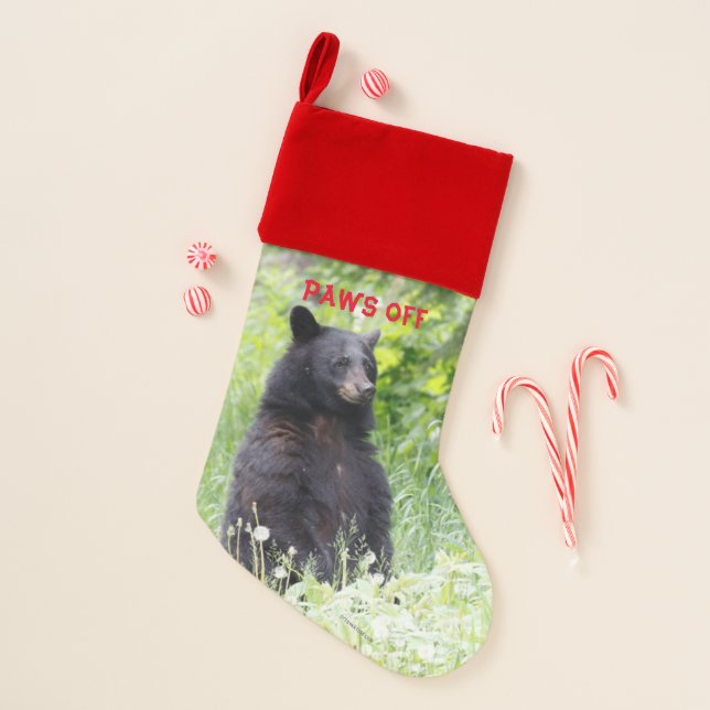 Christmas stocking featuring black bear (Front)