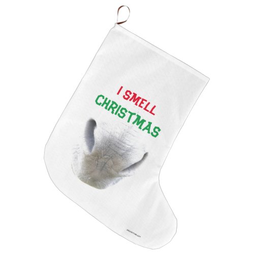 Christmas stocking featuring donkey nose