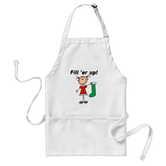Christmas Stocking Fill 'er Up Tshirts and Gifts Adult Apron (Front)