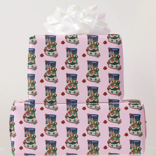 Christmas Stocking For Personalize Child's Name Wrapping Paper (Creator Uploaded)