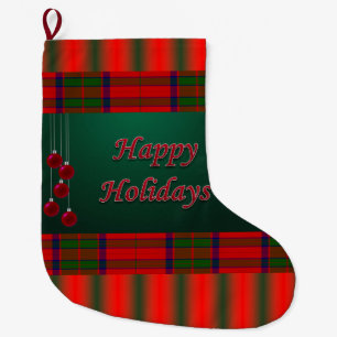 Christmas Stocking, Happy Holidays Large Christmas Stocking