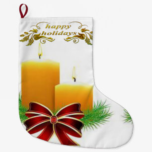 Christmas Stocking, Happy Holidays Large Christmas Stocking