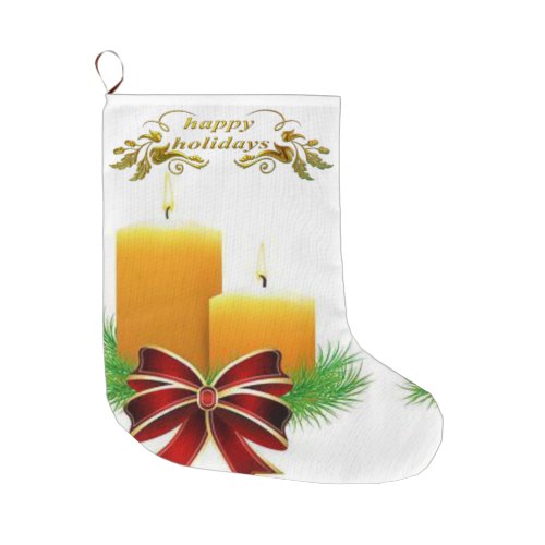 Christmas Stocking Happy Holidays Large Christmas Stocking