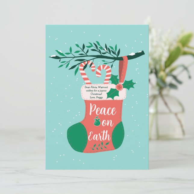 Christmas Stocking Holiday Card (Standing Front)