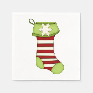 Christmas Stocking in Red and Green Napkins