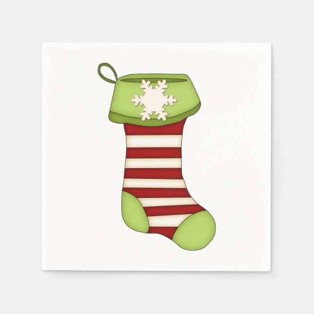 Christmas Stocking in Red and Green Napkins (Front)