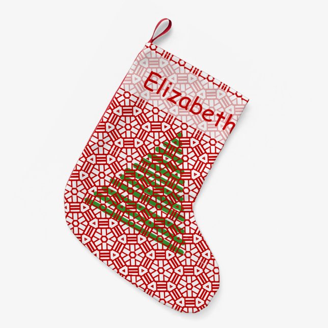 Christmas Stocking - Leaded Tree design (Front (Hanging))