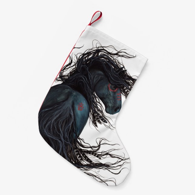 Christmas Stocking Majestic Friesin Horse Bihrle (Front (Hanging))