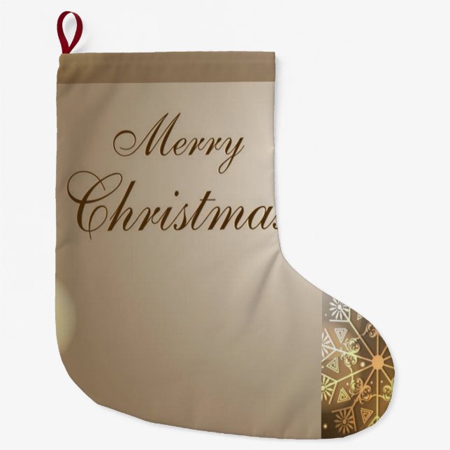 Christmas Stocking, Merry Christmas Large Christmas Stocking (Front)
